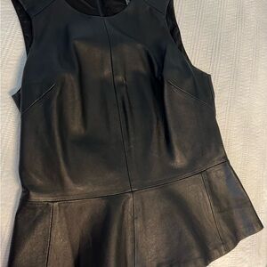 Trina Turk Black Genuine Leather Top